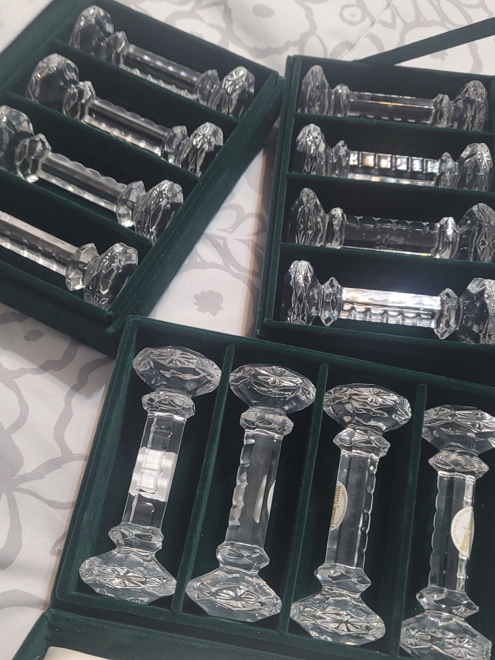 Neiman Marcus crystal 4-item set Knife Rest Holders Vintage - Picture 7 of 7